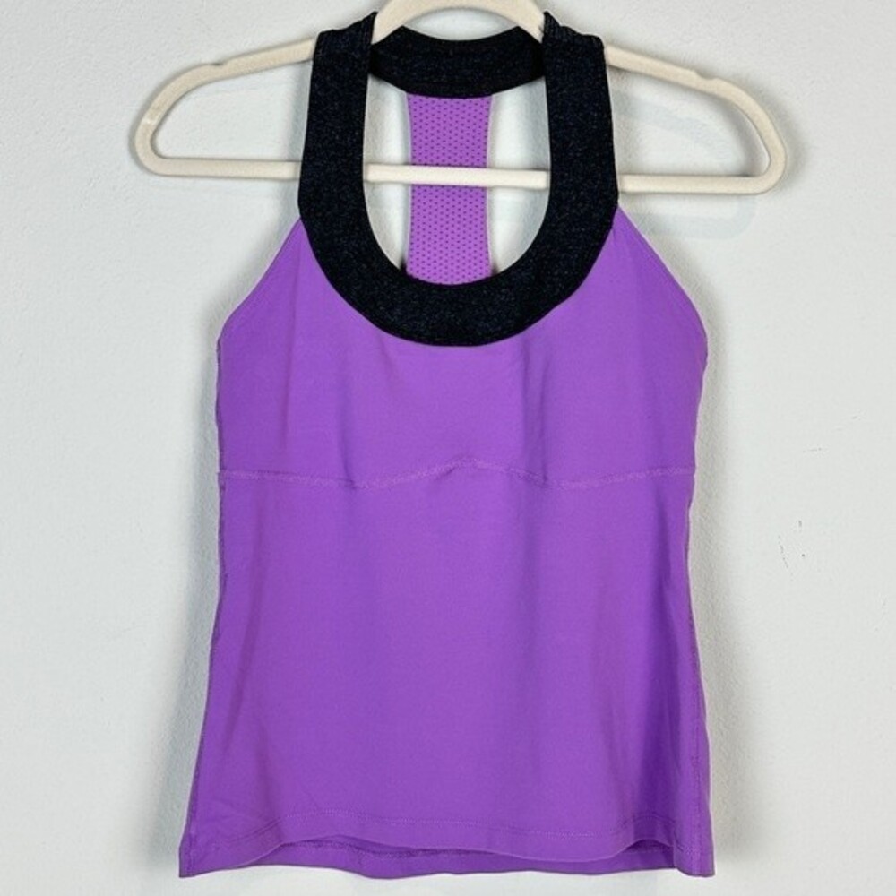 Rese Purple & Black Athletic Racerback Tank Top M